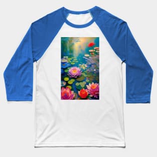 Beautiful Lotus Flowers - Painting of Water Lilies Baseball T-Shirt